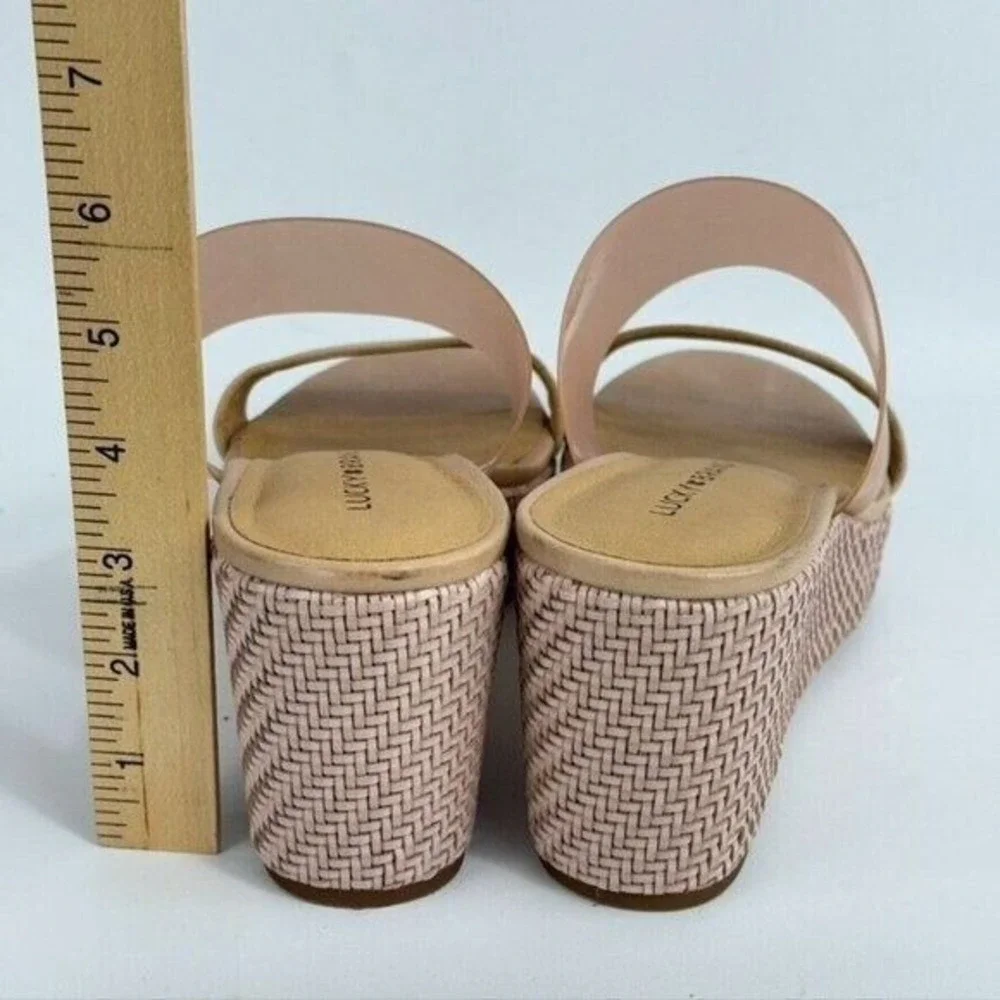 Lucky Brand Brindia Pink Rose Slip On Platform Wedge Shoes Size 10 Boho